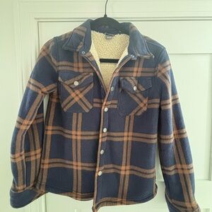 Eddie Bauer Plaid Fleece Jacket with Sherpa Lining
